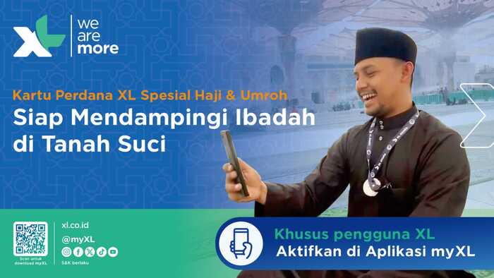-PAKET DATA- XL Axiata hadirkan paket Umroh Plus khusus bagi pelanggan XL Prabayar. Foto : Dok.XL/metrojateng.id