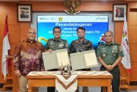 -KERJASAMA- Penandatanganan Petunjuk Teknis Pedoman Kerja (Juknis Domker) terkait pengamanan penyaluran gas bumi antara PGN dan TNI AD di Jakarta, Selasa (18/2/2025). Foto : Dok.PGN/metrojateng.id
