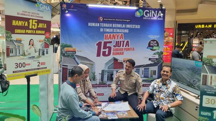 -RUMAH SUBSIDI- Salah satu stand pameran Property Expo Semarang di Atrium Mall Paragon Semarang menawarkan rumah subsidi. Foto : Dok.REI/metrojateng.id