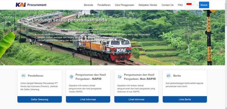 -KAI PROCUREMENT- KAI Daop 4 Semarang ajak para pelaku usaha bergabung sebagai vendor dalam sistem pengadaan barang dan jasa melalui platform digital Rail E-Procurement In Digital (RAPID). Foto : Dok.KAI/metrojateng.id