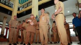 -KUNJUNGAN- Gubernur Jawa Tengah, Ahmad Luthfi meninjau Gedung Badan Koordinasi Wilayah (Bakorwil) II Surakarta yang terletak di Jalan Slamet Riyadi, Kota Surakarta pada Senin, 10 Maret 2025. Foto : Dok.Pemprov/metrojateng.id