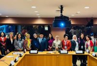 -CWS69- Menteri Pemberdayaan Perempuan dan Perlindungan Anak RI, Arifah Fauzi (tiga dari kanan), dan Presiden Direktur & CEO XL Axiata, Dian Siswarini (kiri), pada forum dunia Commission on the Status of Women ke-69 (CWS69) yang berlangsung di Markas Besar Perserikatan Bangsa-Bangsa (PBB), New York, Amerika Serikat, pada 11 - 22 Maret 2025. Foto : Dok.XL/metrojateng.id