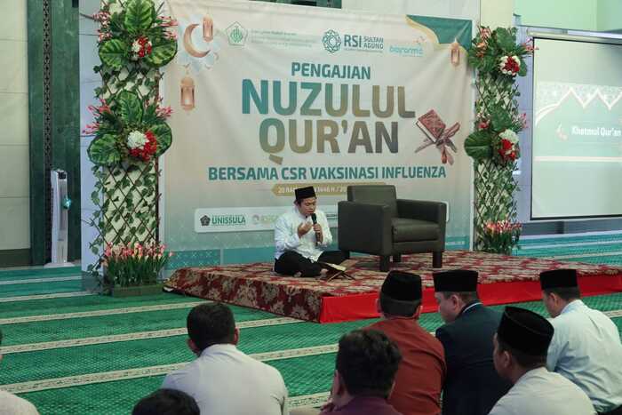 -NUZULUL QURAN- Dalam rangka memperingati Nuzulul Quran, RSI Sultan Agung Semarang menggelar pengajian bersama KH. Adib Zamroni, S.Ag., di Masjid Hamidun Khosim, pada Kamis (20/3/2025). Foto : Dok.RSI-SA/metrojateng.id