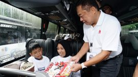 -MUDIK GRATIS- Direktur Utama Telkom Ririek Adriansyah saat Seremoni pelepasan keberangkatan para peserta Mudik Bersama BUMN 2025 di Gelora Bung Karno (GBK), Jakarta, pada Kamis (27/3). Foto : Dok.Telkom/metrojateng.id