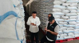 - CEK GUDANG- Plh Pemimpin Wilayah Perum BULOG Jawa Tengah, Ahmad Kholisun, didampingi Pemimpin BULOG Cabang Semarang, Rendy Ardiansyah, melakukan pengecekan di Gudang BULOG yang berada di Komplek Jasa pergudangan BGR DS Jogoloyo, Kecamatan Demak Kabupaten Demak, Jumat (2/5/2025). Foto : Dok.Humas/metrojateng.id