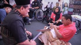 Gus Yasin, mewakili Gubernur Jateng Ahmad Luthfi, saat peresmian Program CSR Disabilitas Pertamina dan Kecamatan Berdaya di Kecamatan Kemusu, Boyolali, Selasa 23 September 2025.