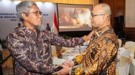 Sekda Jateng, Sumarno saat menghadiri undangan Kedutaan Besar Uzbekistan, dalam 34 Th Anniversary of The Independence of The Republic of Uzbekistan 1991-2025, di Four Square Hotel, Jakarta Selatan, Rabu malam, 1 Oktober 2025.

